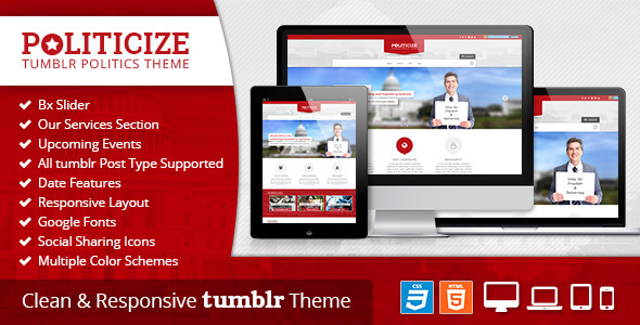 Politicize - Political Responsive Tumblr Theme