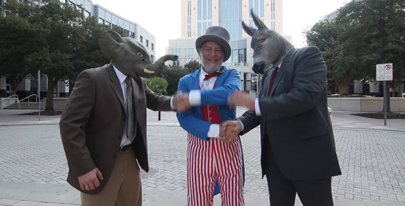 Politicians Shake Hands With Uncle Sam