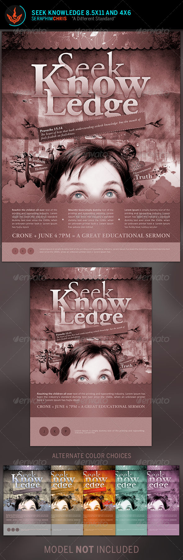 Seek Knowledge Full Page Flyer Template - Church Flyers