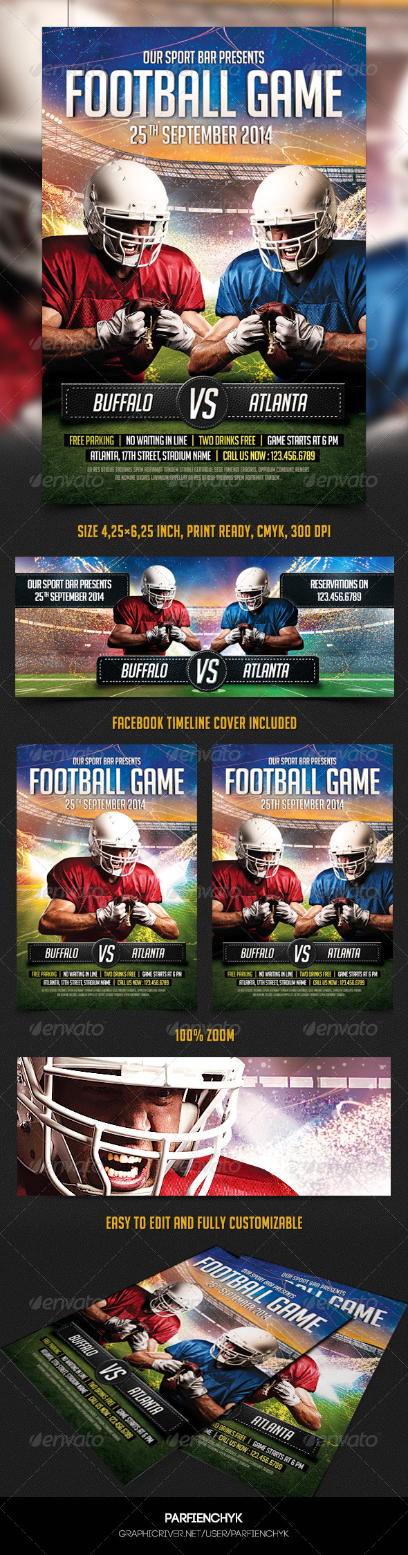 Football Game Flyer Template - Sports Events