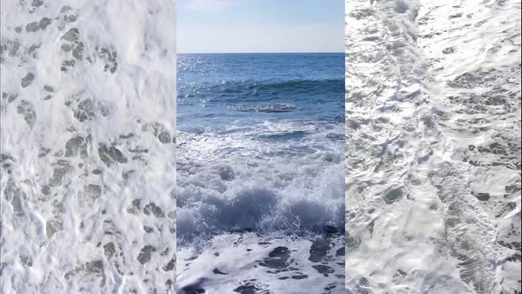 Three in One Vertical Video of the Sea Near the Shore alt