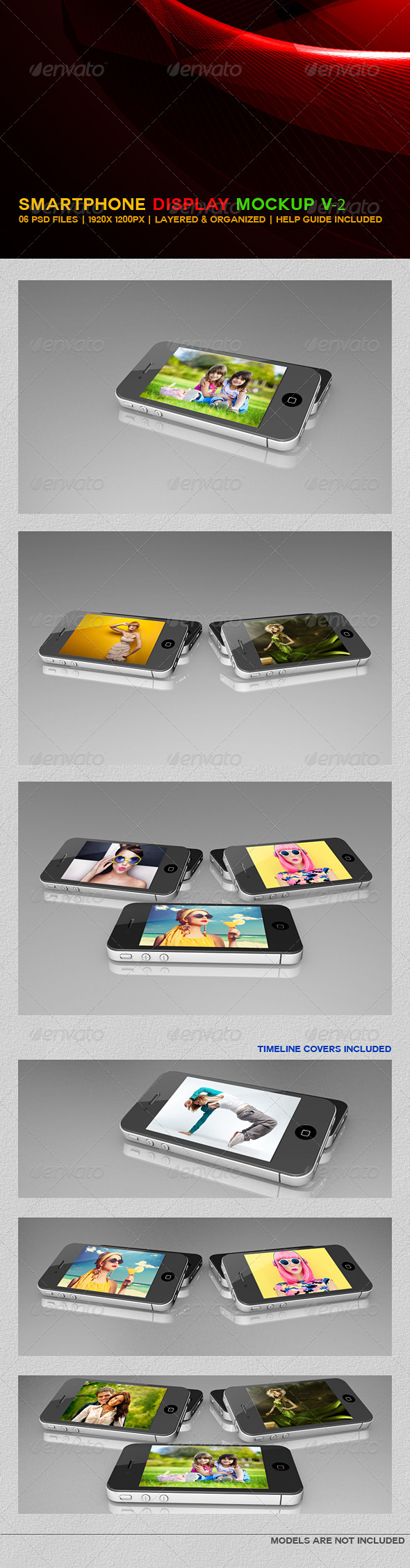 Smartphone Display Mockup V2 - Mobile Displays