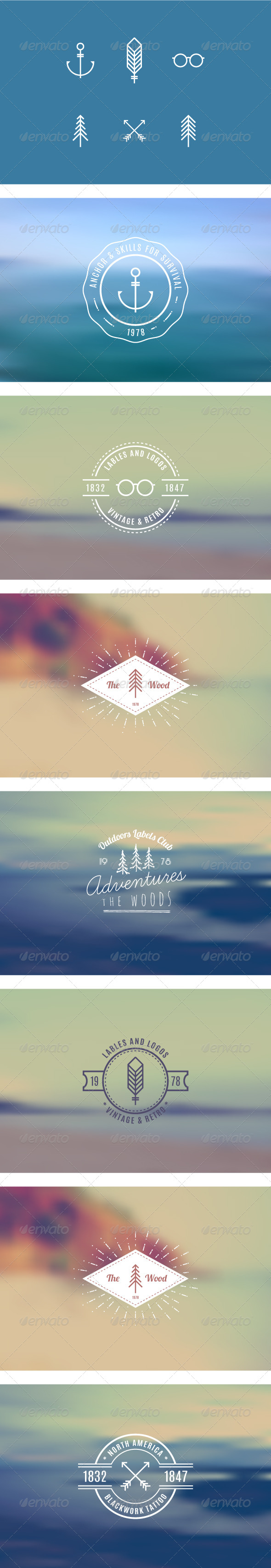 Trendy Retro Vintage Insignias - Miscellaneous Vectors