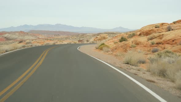 Road Trip Driving Auto in Valley of Fire Las Vegas Nevada USA alt
