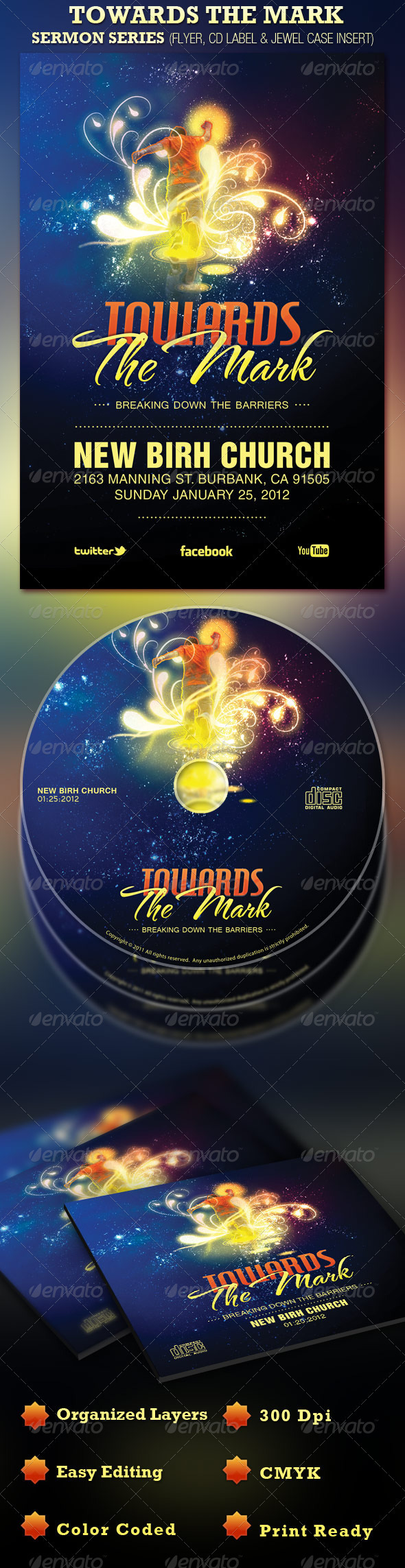 Towards the Mark Church Flyer and CD Template - Church Flyers