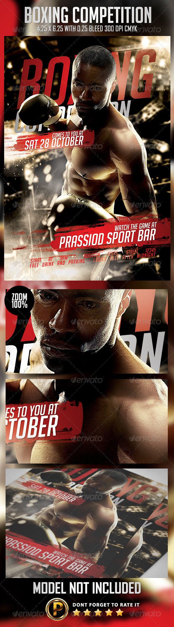 Boxing Competition Flyer Template by prassiod | GraphicRiver