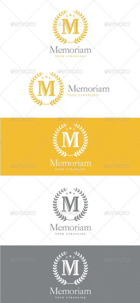 Memoriam Letter M Logo - Letters Logo Templates