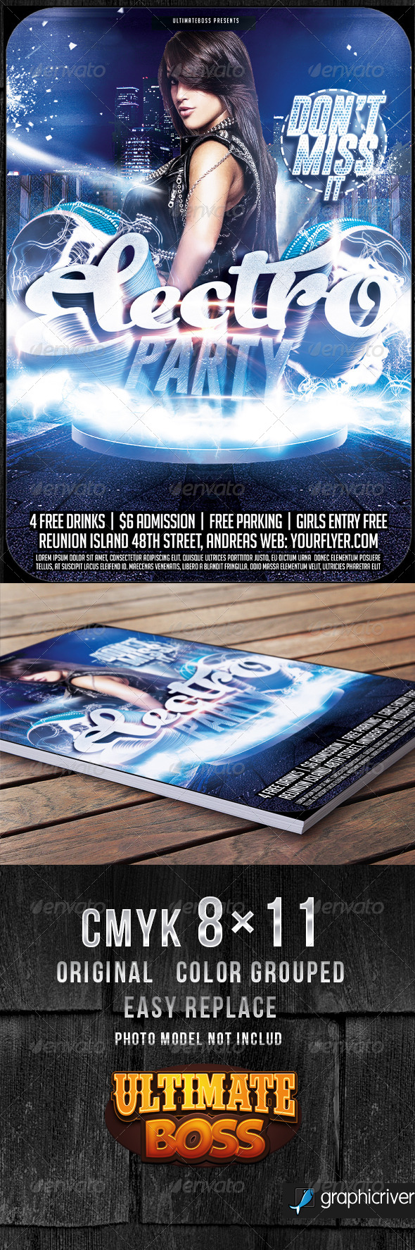 Electro Night Flyer Template - Flyers Print Templates