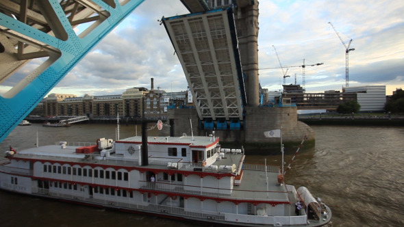 London Bridge Opened For Passing Boat