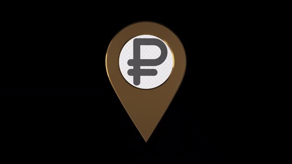 Russian Ruble Currency Symbol In Pin Point  With Alpha Channel  2K alt