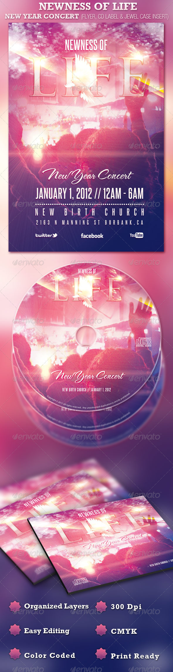 Newness of Life Concert Flyer and CD - Church Flyers