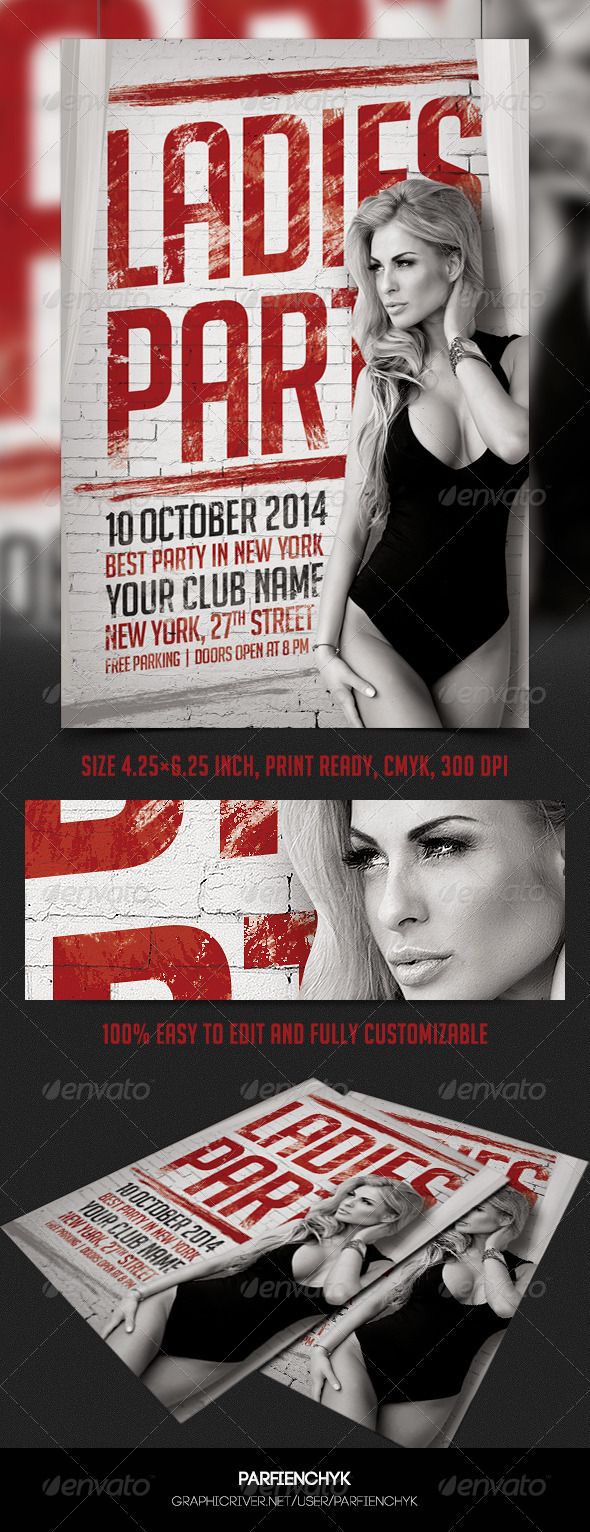 Ladies Party Flyer Template - Clubs & Parties Events