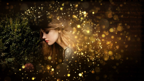 Gold Particles Postcard - VideoHive 8717363