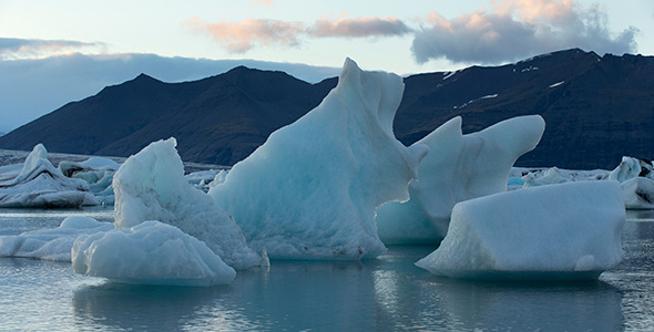 Floating Icebergs in Glacier Lagoon Iceland