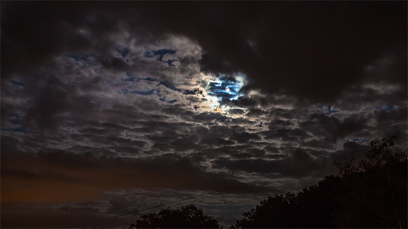 Night Clouds Moon