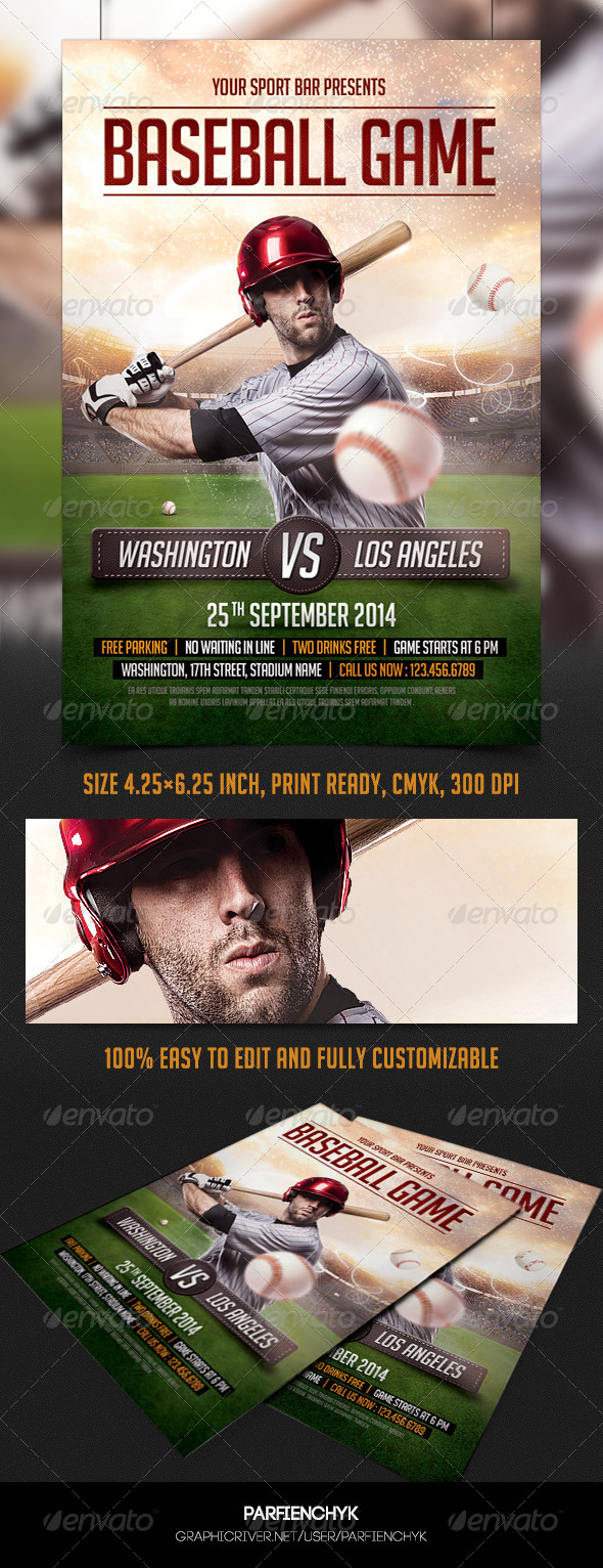 Baseball Game Flyer Template - Sports Events