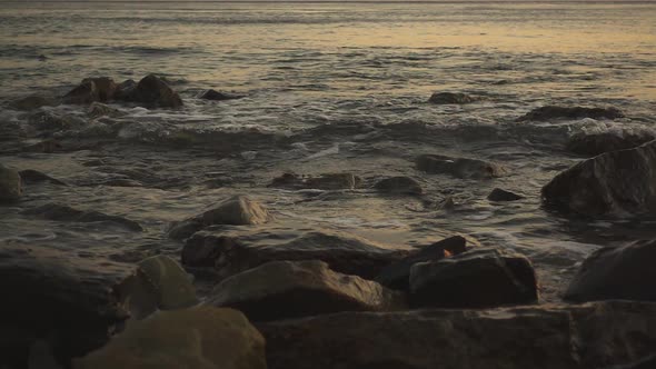 Evening Waves on a Water Surface 