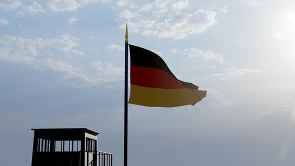 Soldier Guarding the Border Under the Germany Flag alt