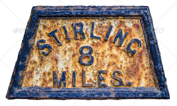 Stirling Mile Marker Sign