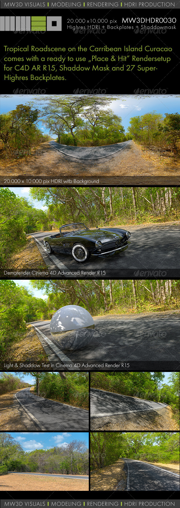 MW3DHDR0030 Roadscene / Carribean Island Curacao - 3DOcean Item for Sale