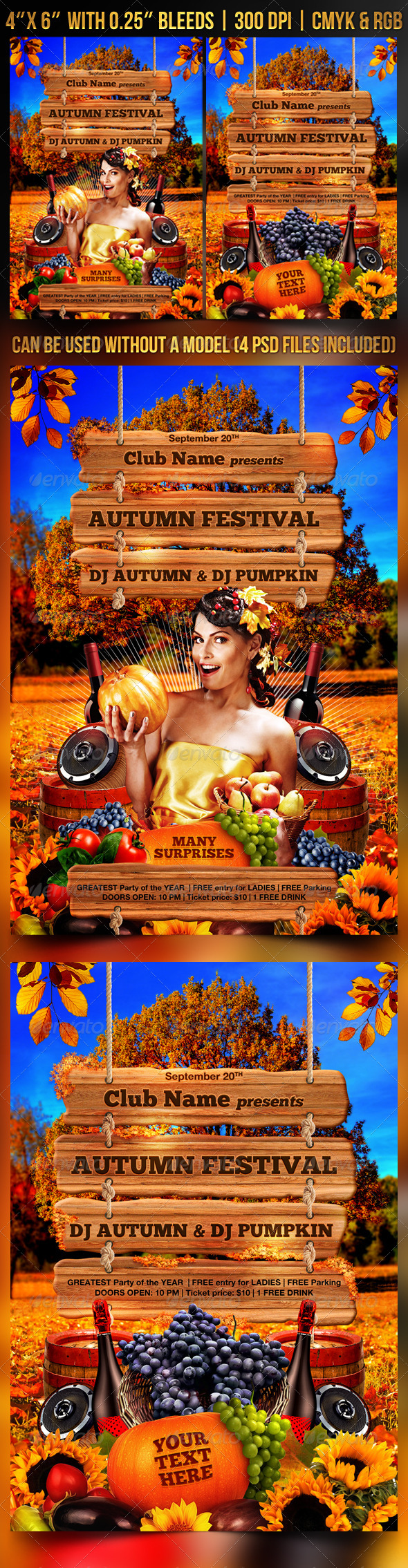 Autumn Festival Flyer Template - Clubs & Parties Events