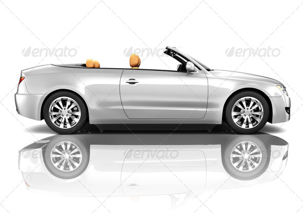 Silver Convertible - Stock Photo - Images