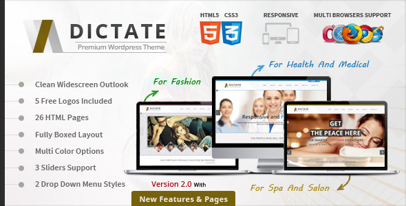 Excellent Dictate- Medical, Salon and Fashion HTML5 Template