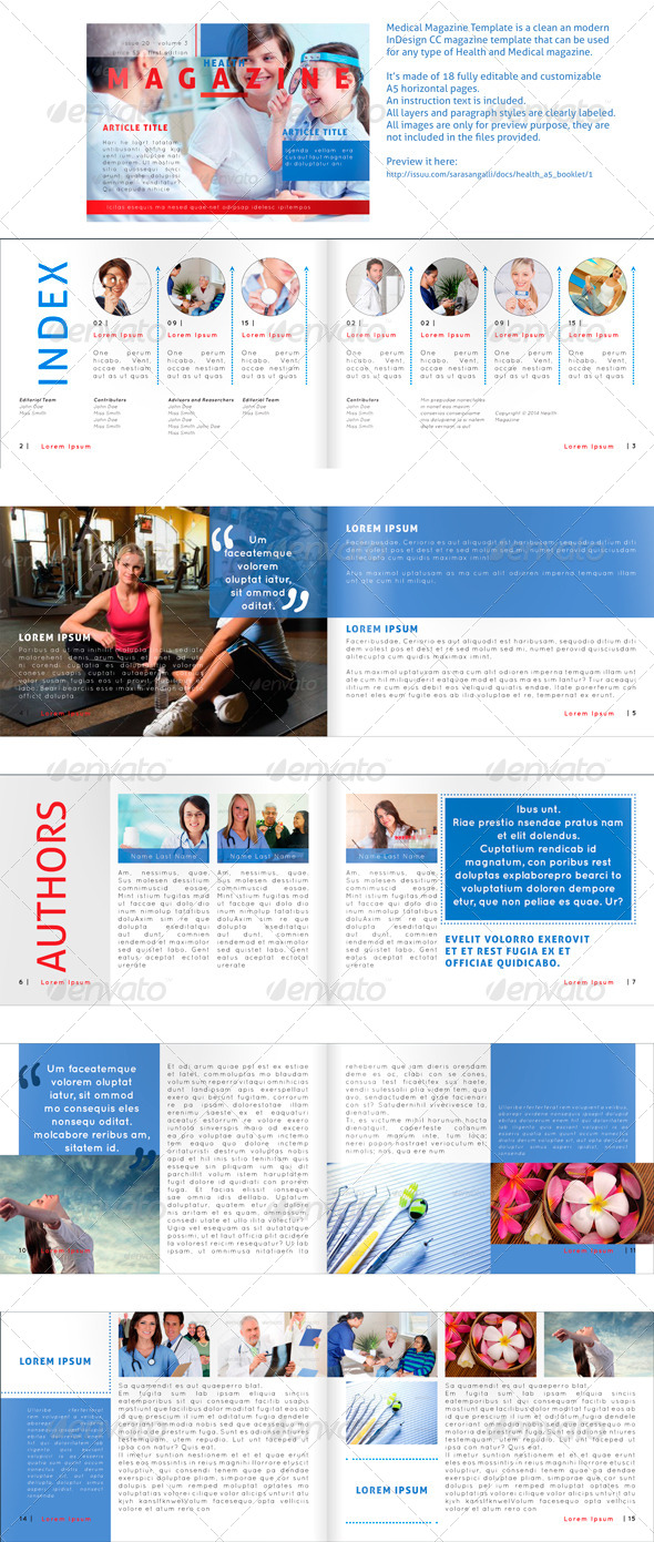Medical Magazine - Horizontal A5 Template - Magazines Print Templates