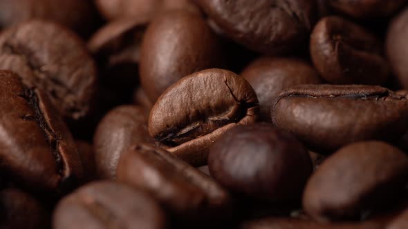 Aromatic Coffee Beans Lie Before Coffee Preparation
