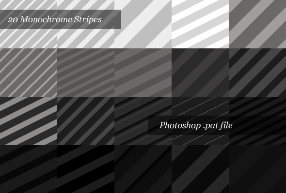 Monochrome Striped Backgrounds (20 Patterns) - Textures / Fills / Patterns Photoshop