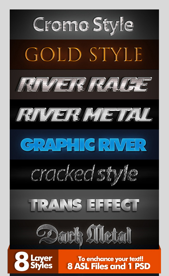 8 Layer Styles - Text Effects Styles