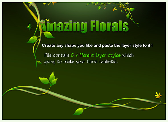 green floral layer styles - Text Effects Styles
