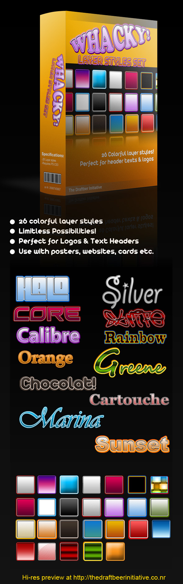 Whacky assorted layer styles - Text Effects Styles