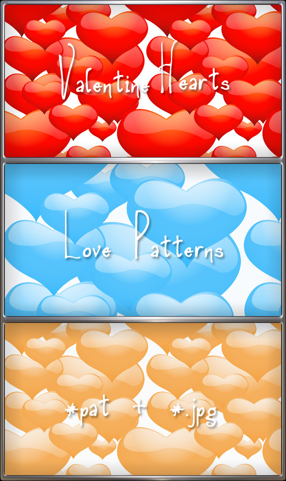 Hearts Valentine Love Romantic Patterns - Textures / Fills / Patterns Photoshop