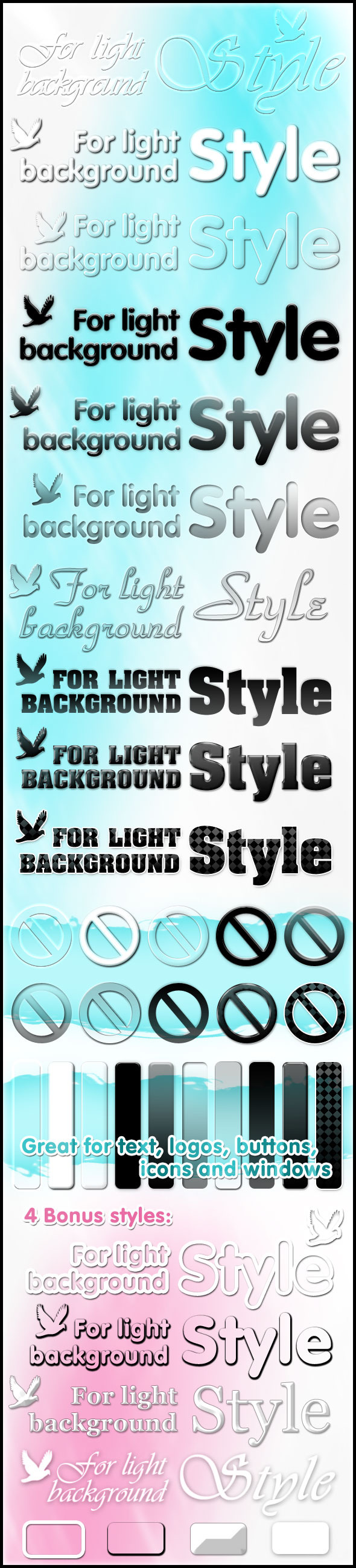 Styles for light background - Text Effects Styles