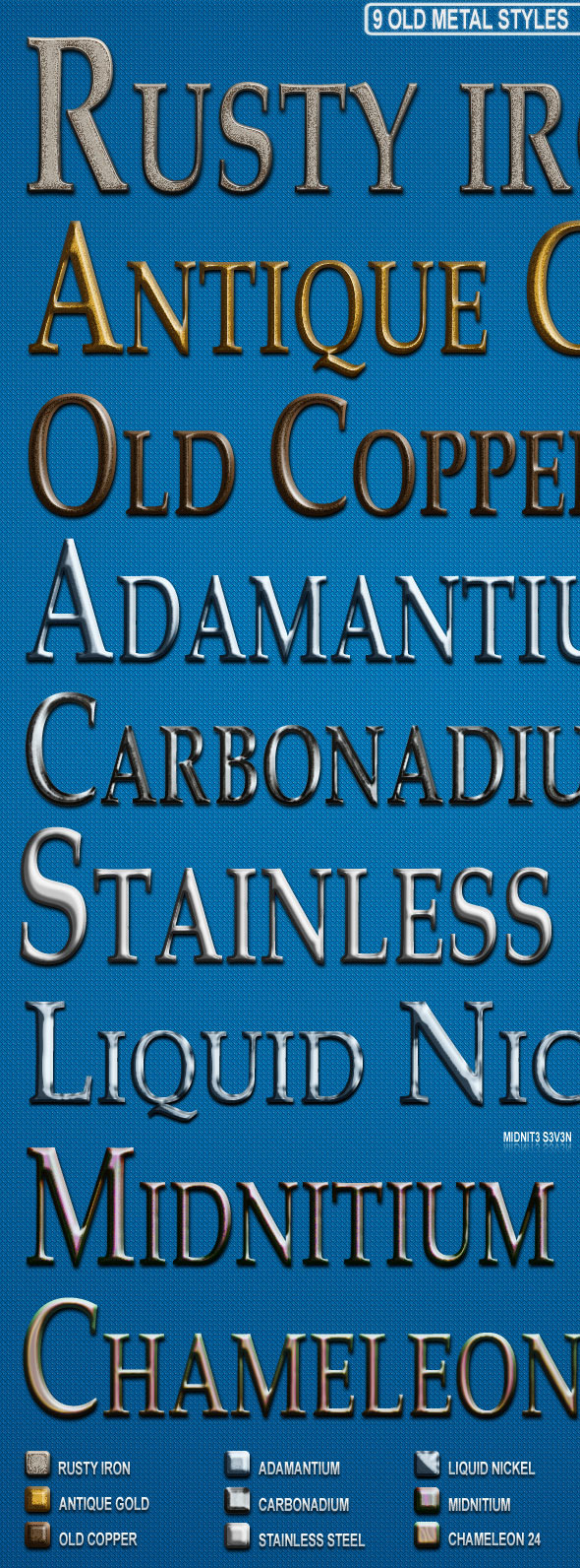 Semi Realistic Old Metal Styles - Text Effects Styles