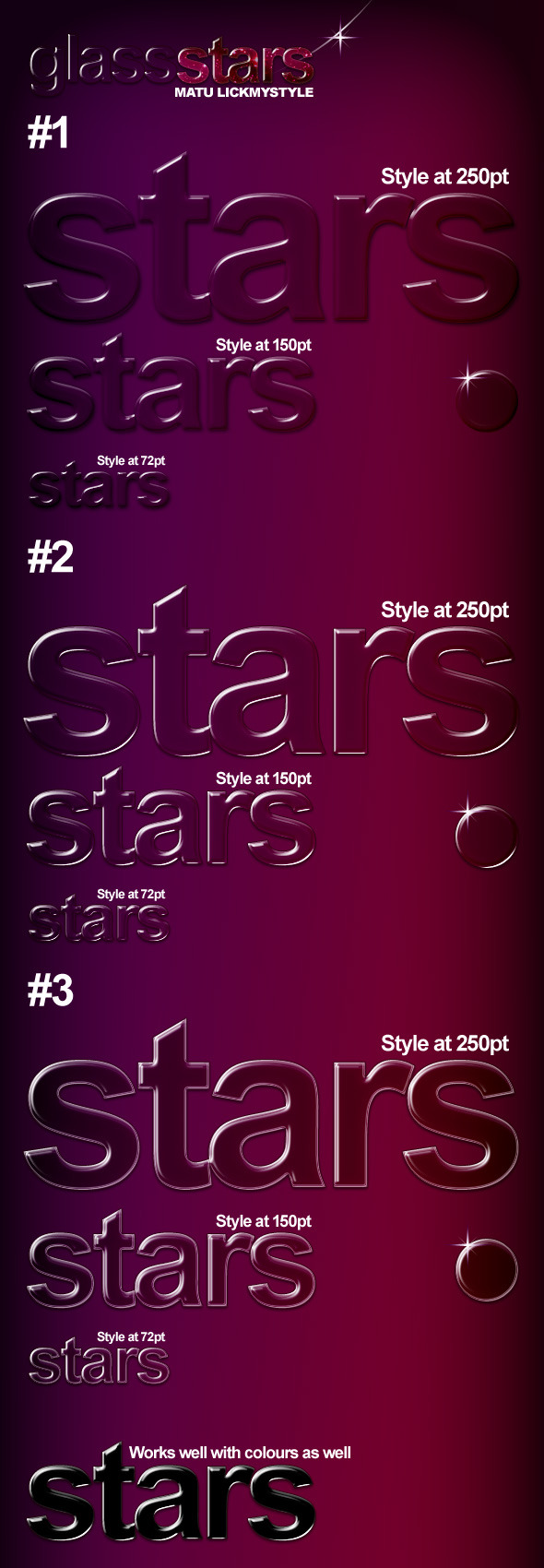 Glass Star Effect Styles - Text Effects Styles