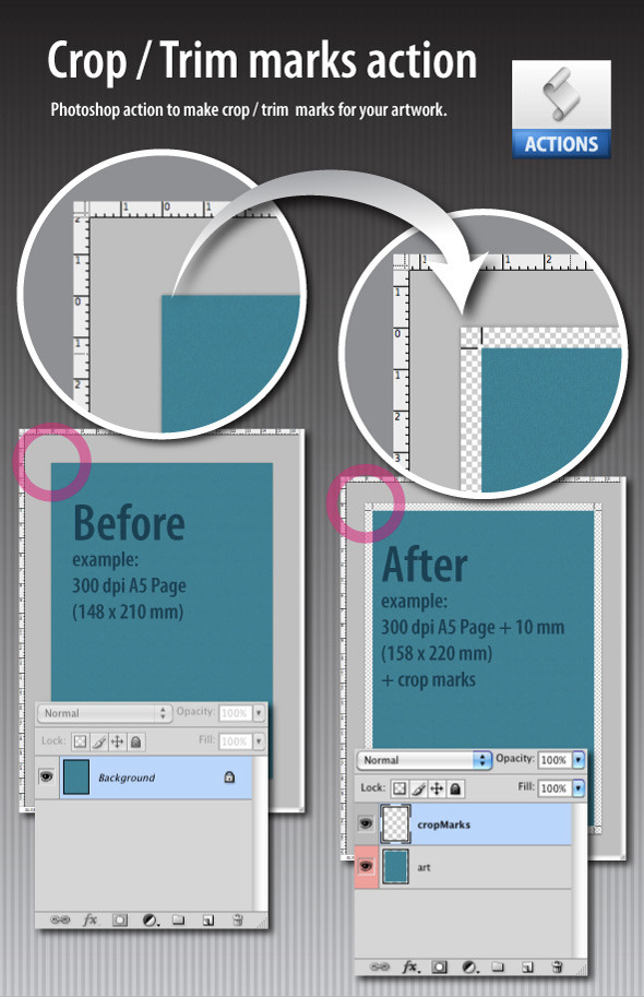 Crop marks action - Utilities Actions