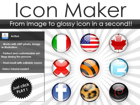 Icon maker.  Build glossy icons from any image!!