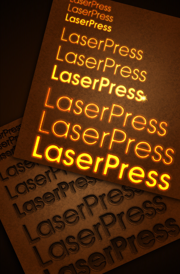 laser pressed text style