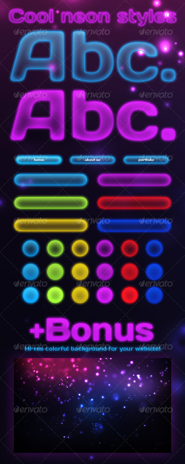 Elegant Neon Effects & Styles - Text Effects Styles