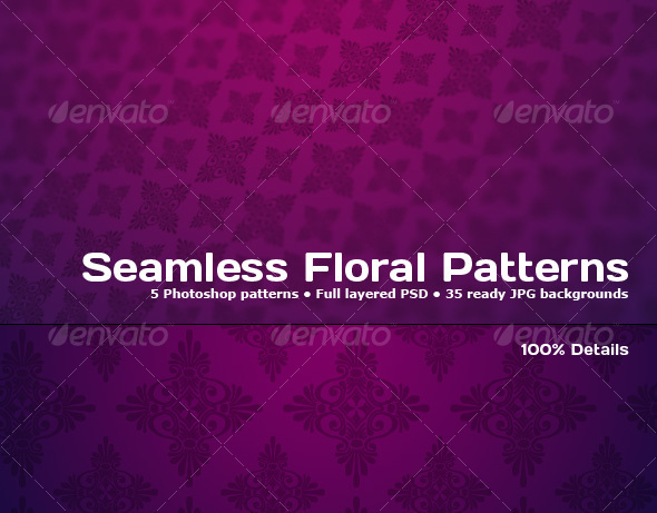 5 Tileable Floral Photoshop Patterns - Photoshop Add-ons