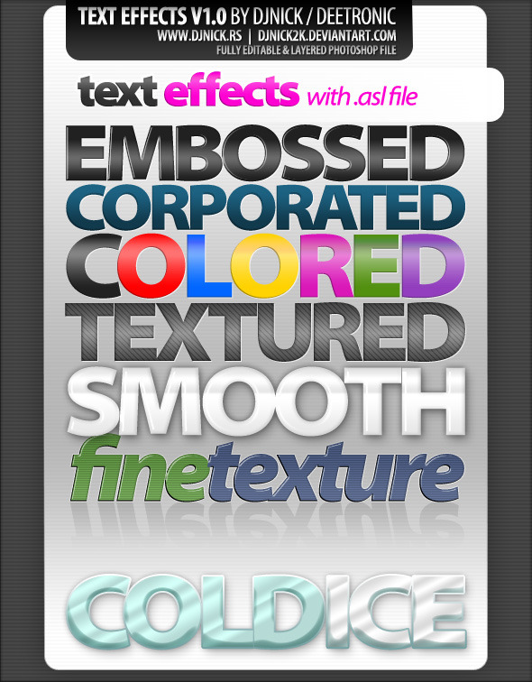 photoshop text effects and styles - Text Effects Styles