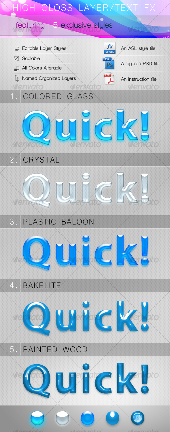 High Gloss Layer/Text FX - Text Effects Styles