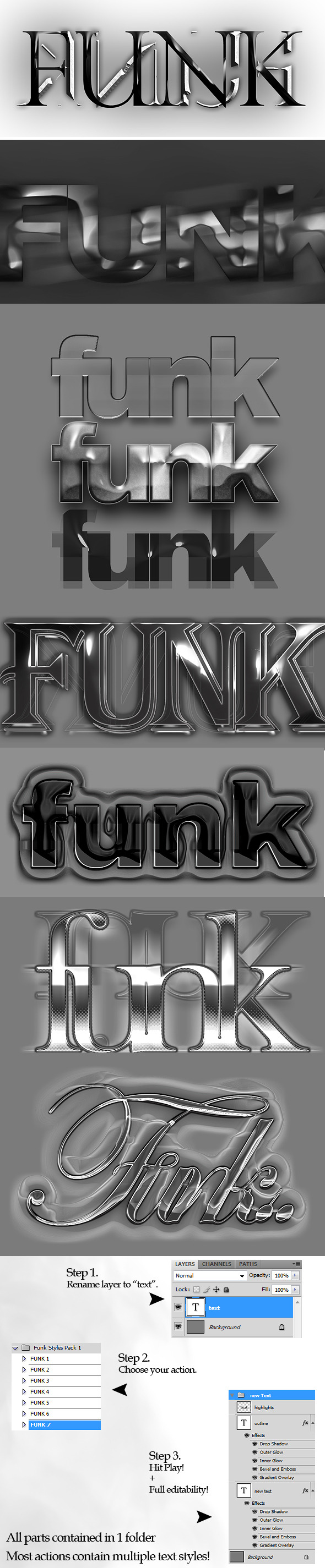Funk Text Style Actions - Text Effects Actions