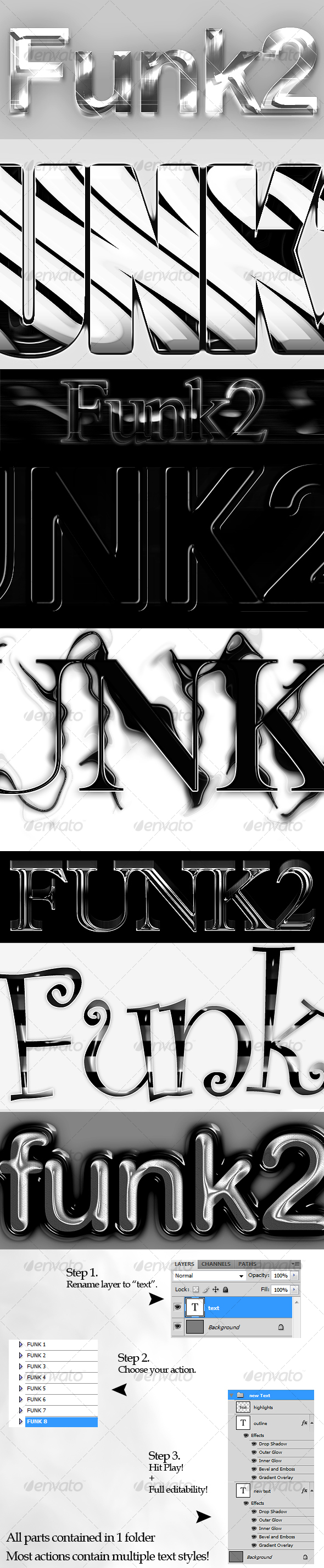 Funk Text Style Actions Pack 2