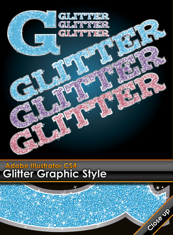 Glitter Illustrator Graphic Style - Styles Illustrator