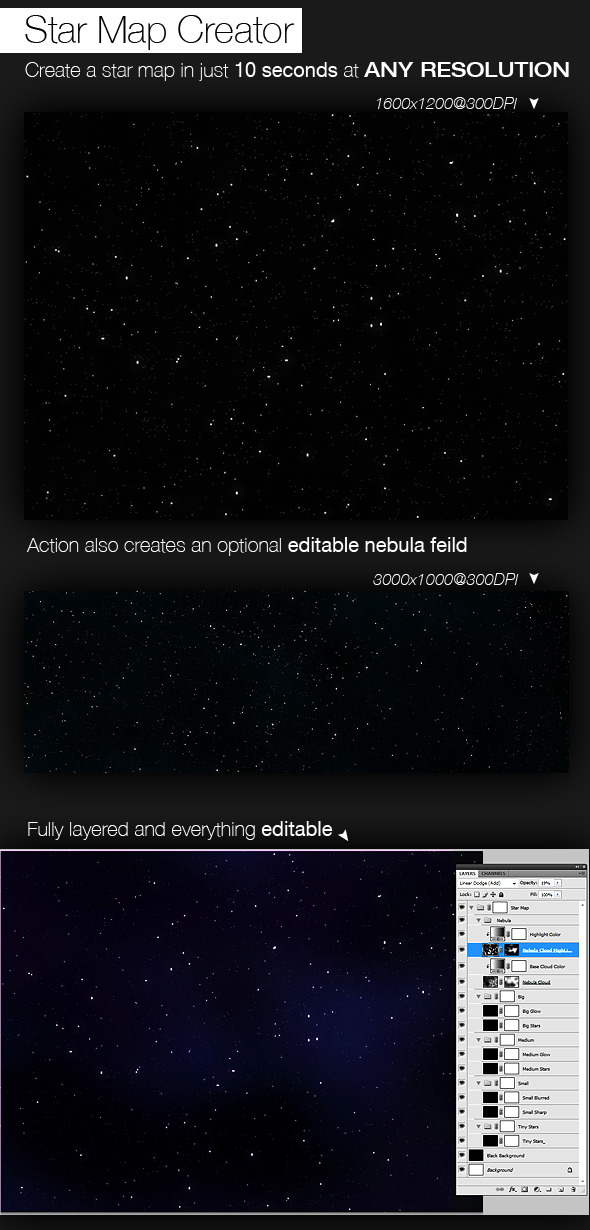 Star Map Creator - Photoshop Add-ons