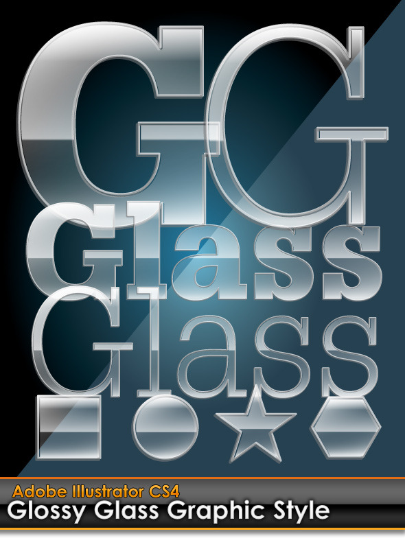 Glossy Glass Illustrator Graphic Style - Styles Illustrator