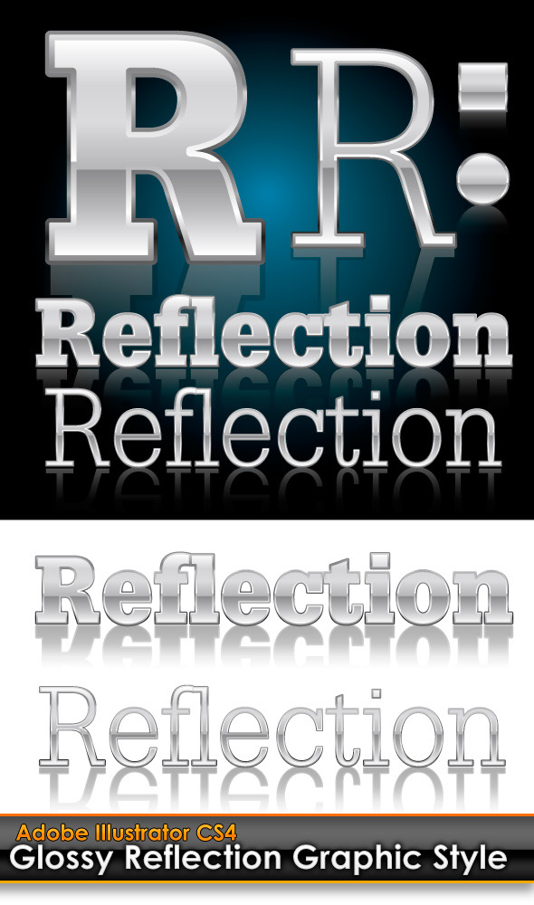 Glossy Reflection Illustrator Graphic Style - Styles Illustrator